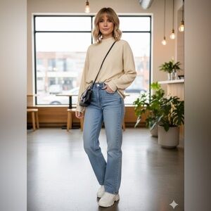 Zara Cream Ribbed Knit Top